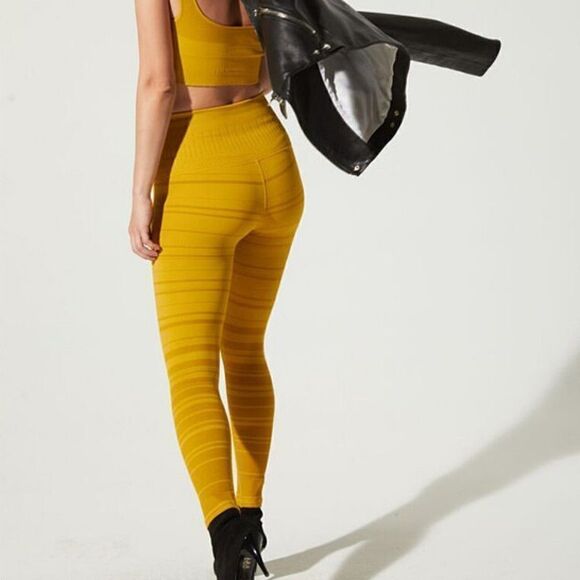 Avocado   Leggings  Yellow Stripped Samatha Style - Picture 1 of 7